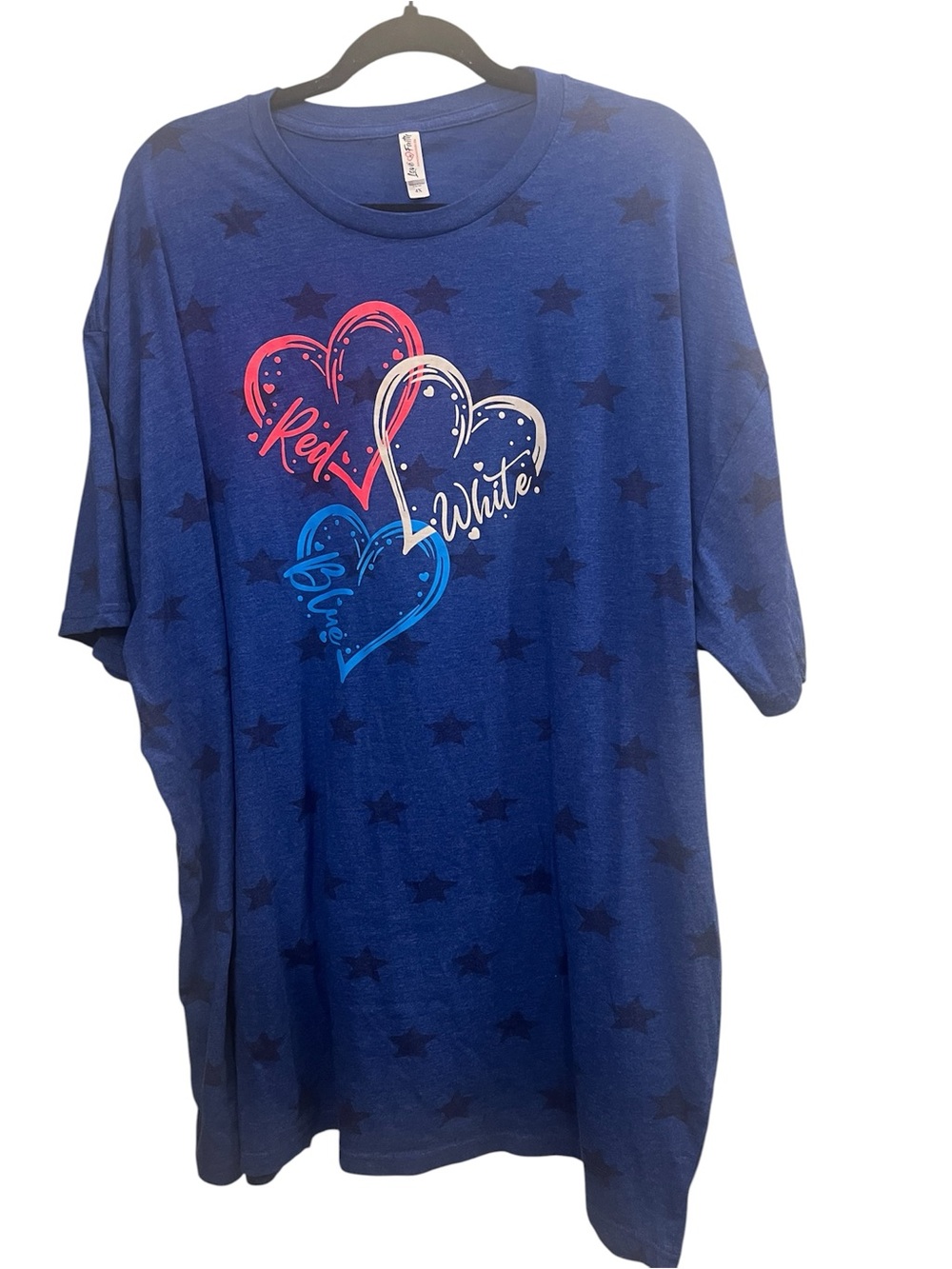 4X Women's Patriotic Heart T-Shirt